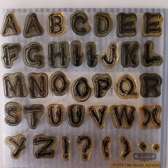 Tree stump alphabet acrylic stamp set - Picture 1 of 1